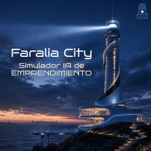 Portada de Faralia City, simulador IA de emprendimiento